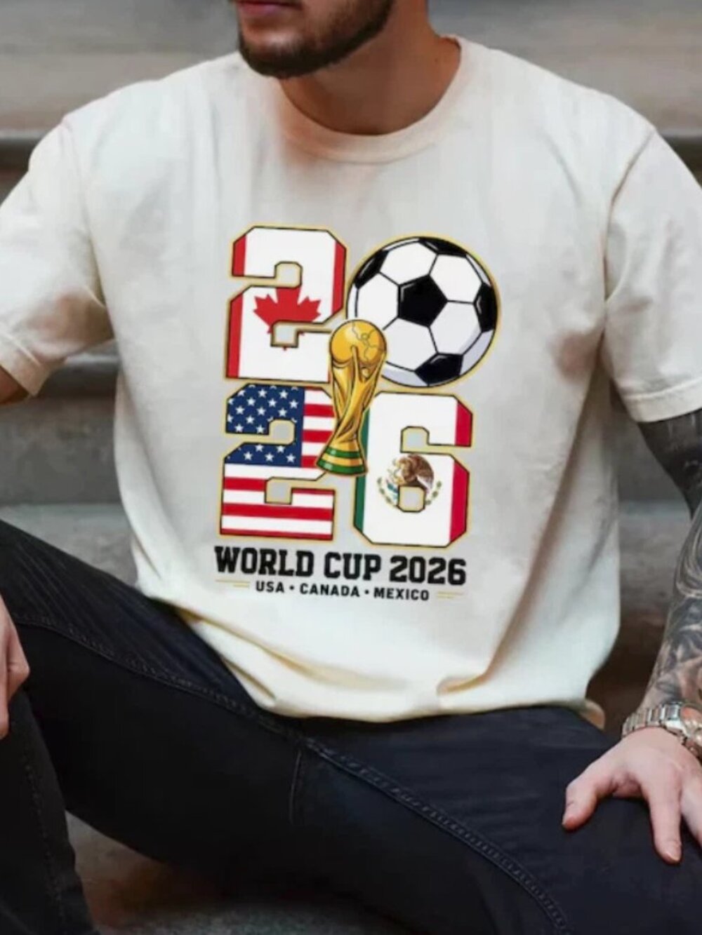 World Cup 2026 Graphic T-Shirt USA Canada Mexica Soccer Tee